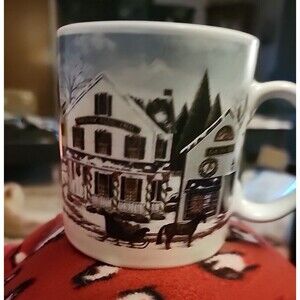 David Carter Brown Christmas Village 3 3/4" mug by Sakura